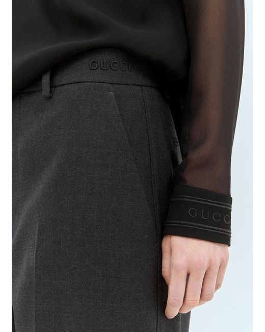Gucci Black Wool Tailored Pants