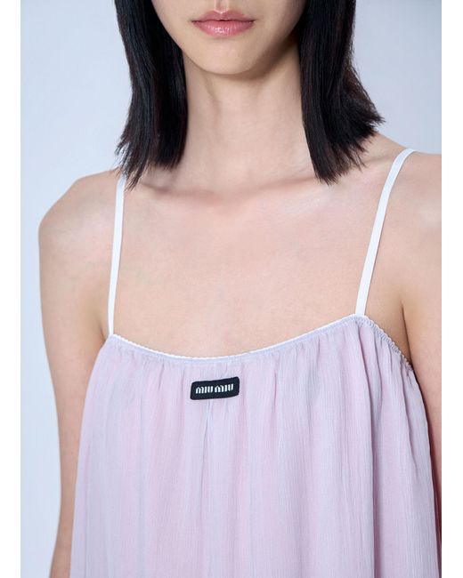 Miu Miu White Wisteria Chiffon Dress