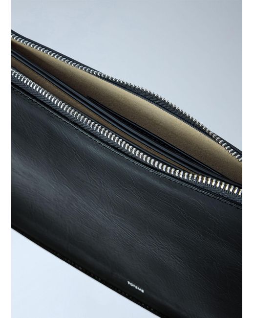 Totême  Blue Threefold Naplack Clutch Bag