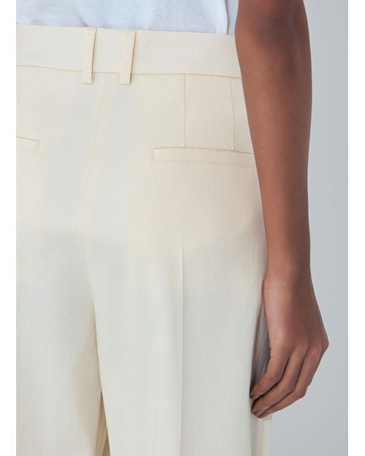 Moncler White Cotton Gabardine Wide-Leg Tailoredâ Pants