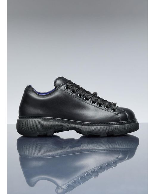 Burberry Gray Ranger Leather Sneakers for men