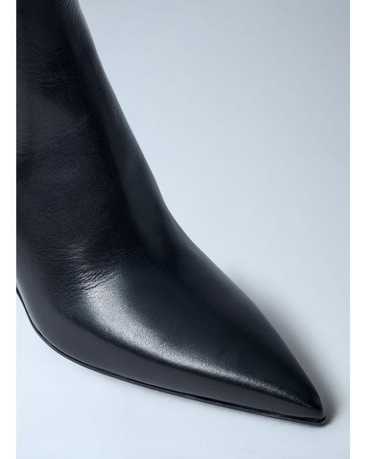 Rick Owens Blue Leather Wedge Ankle Boots