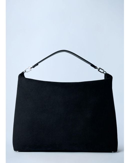 Totême  Blue Suede Scoop Tote Bag
