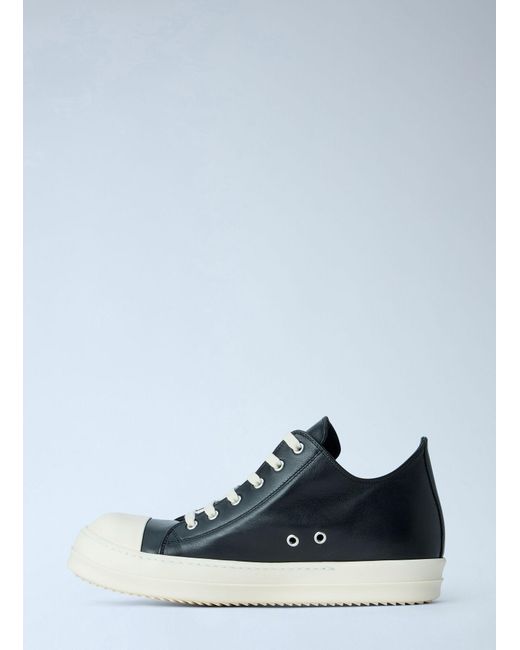 Rick Owens Blue Leather Low-Top Sneakers for men