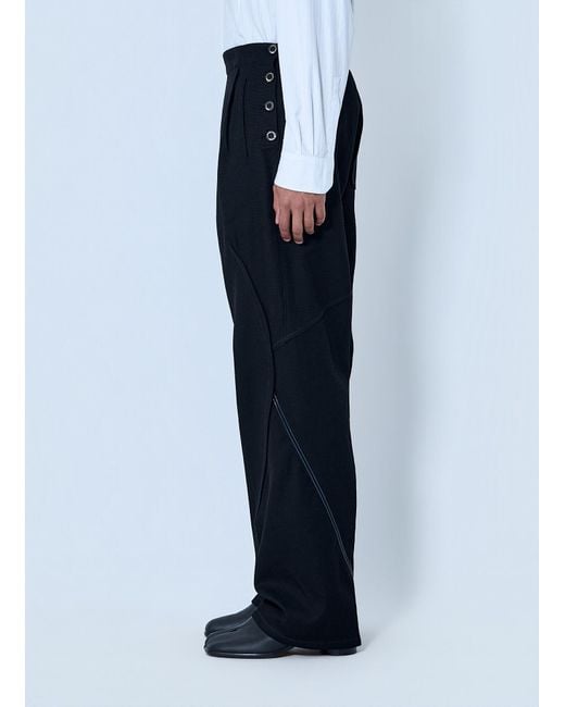 Kiko Kostadinov Blue High-Waisted Pleated Trousers for men