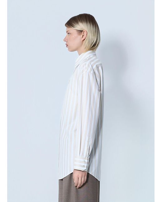 Saint Laurent White Striped Button-Down Shirt
