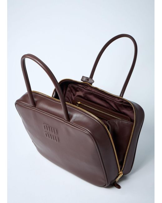 Miu Miu Purple Beau Leather Shoulder Bag