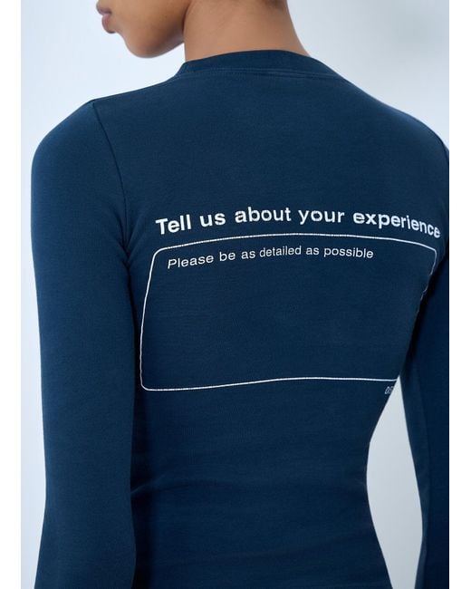 Balenciaga Blue Star Embroidered Ribbed Top