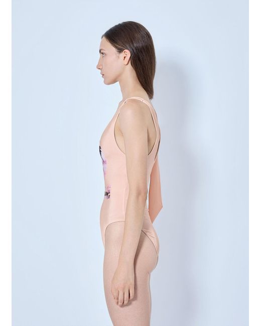 Chloé Pink Tie-strap One-piece Logo Swimsuit