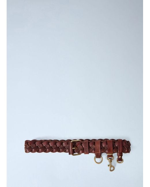 Miu Miu White Woven Leather Belt
