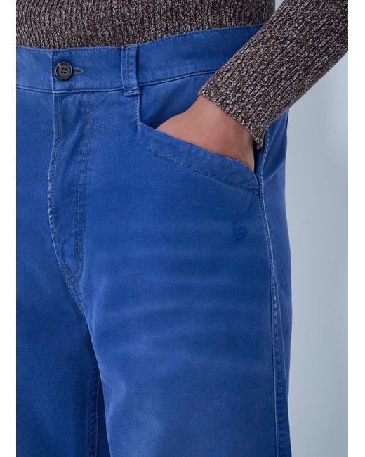 Prada Blue Cotton Twill Pants for men