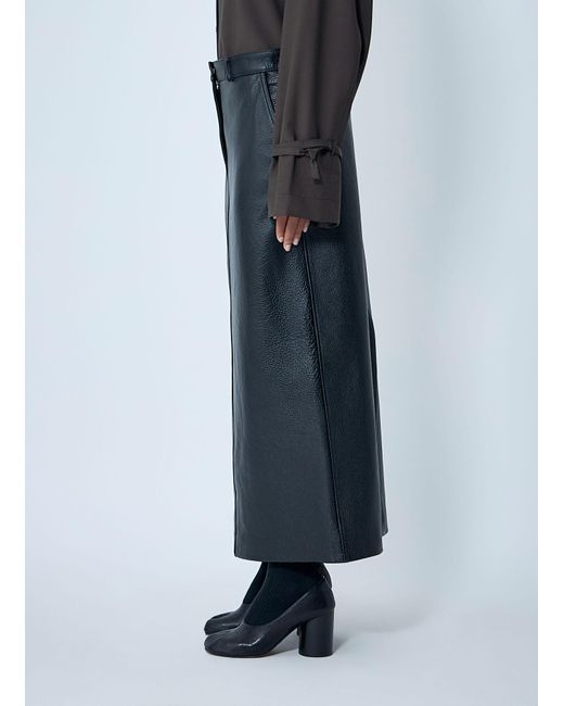 Totême Blue Leather Skirt