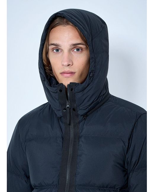 Stone Island Blue Padded Hooded Jacket for men