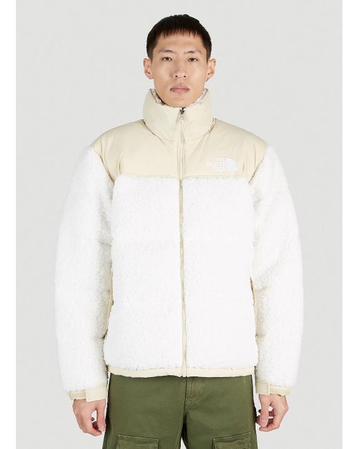 The North Face White High Pile Nuptse Jacket for men