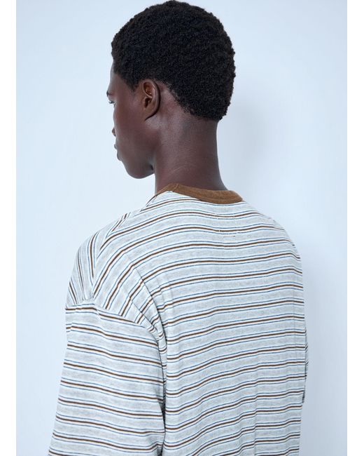 Visvim Blue Mondo Border Stripe T-Shirt for men