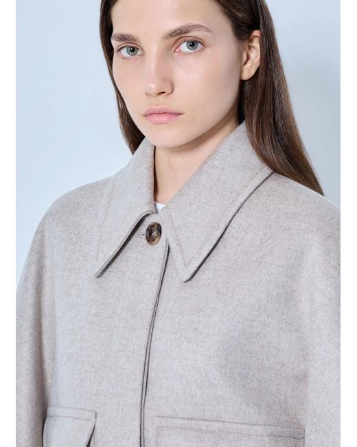 Max Mara Gray Cape-style Wool Jacket