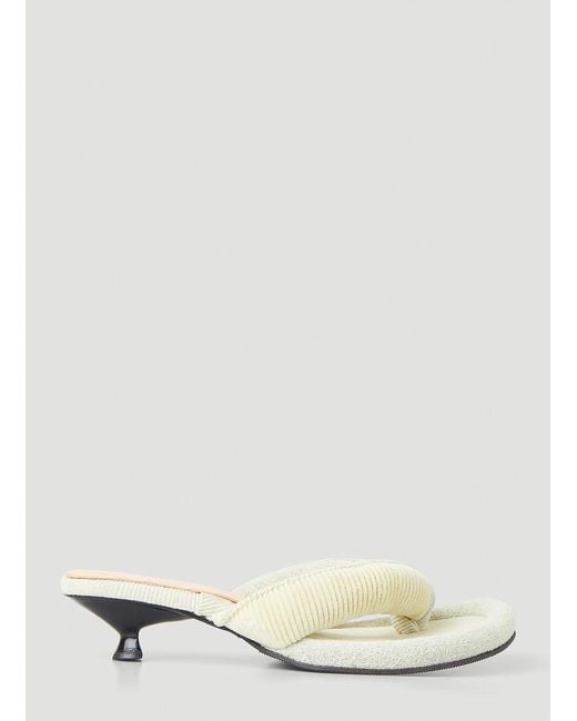 Ugo Paulon Patel Thong Kitten Heel Mules in Natural | Lyst