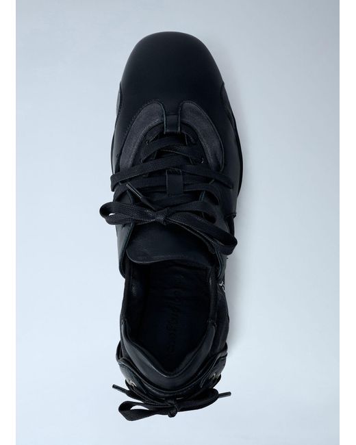 Acne White Leather Lace-Up Sneakers for men