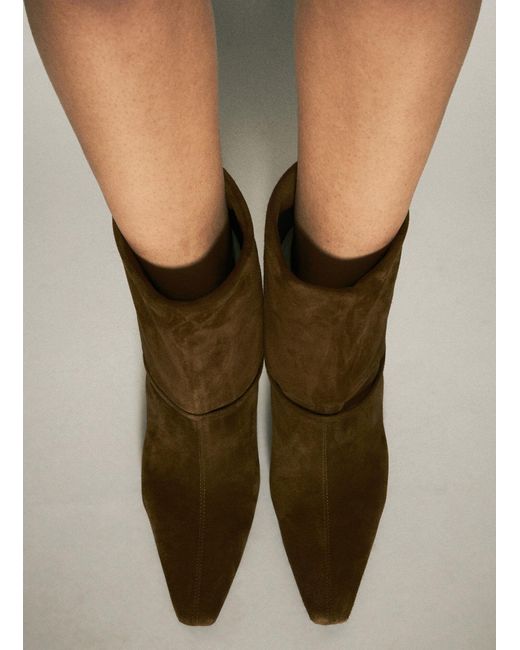 Saint Laurent Green Ricky Suede Boots