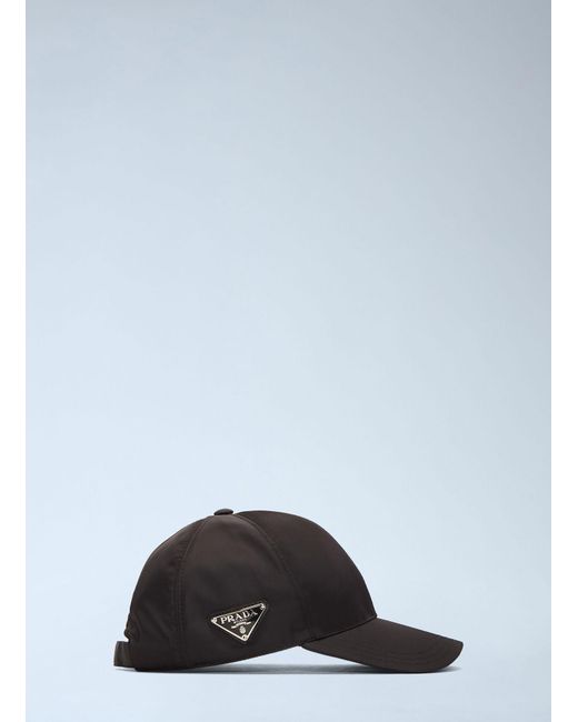 Prada Black Nylon Baseball Cap for men