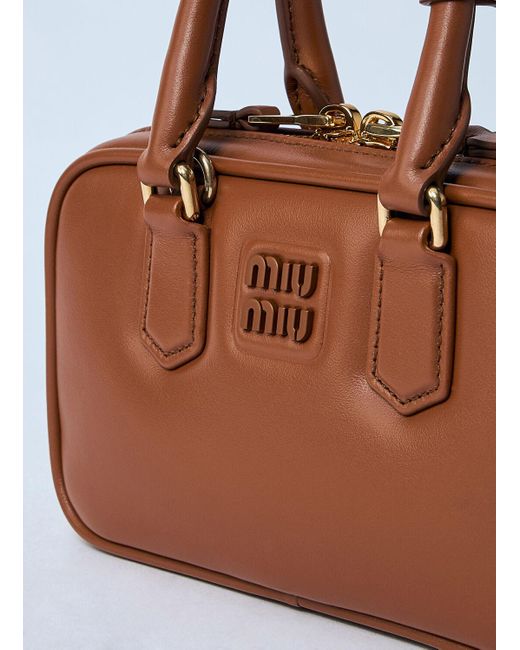 Miu Miu Brown Arcadie Leather Handbag