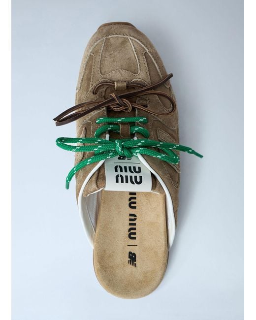 Miu Miu Green X New Balance 530 Mule Sneakers