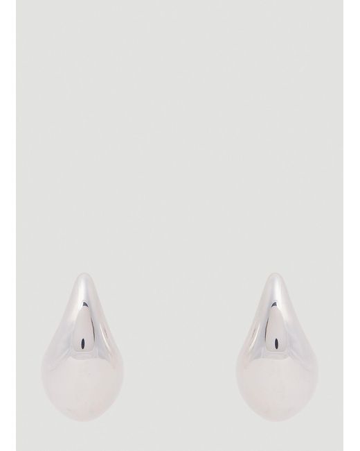 Bottega Veneta White Drop Earrings