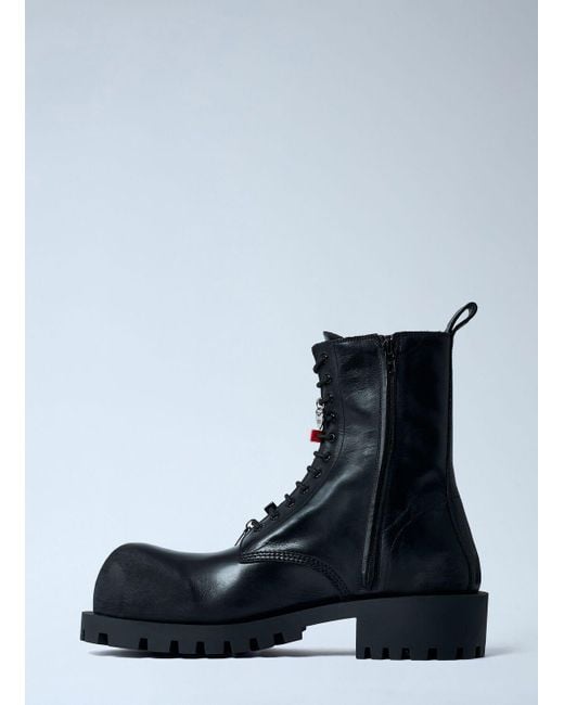 Balenciaga Blue Hummer Lace-Up Boots for men