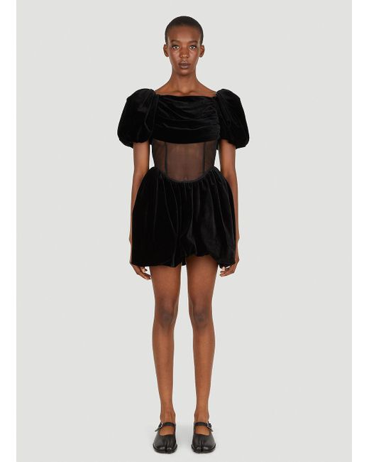 Simone Rocha Black Sculpted Puff Sleeve Dress