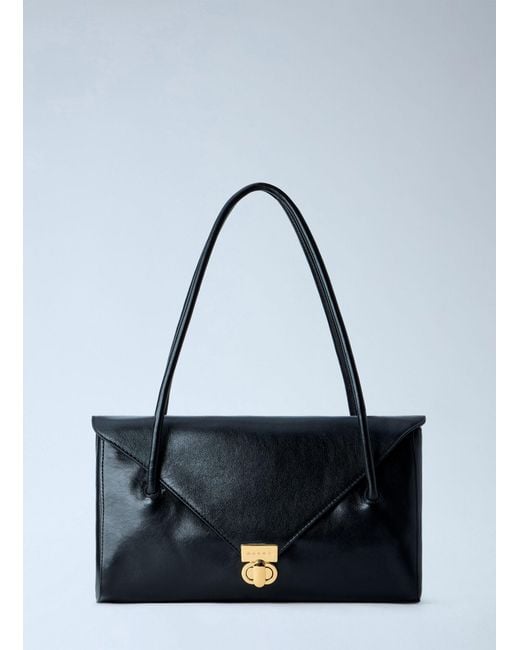 Marni Blue East West Flap Closure Shoulder Bag