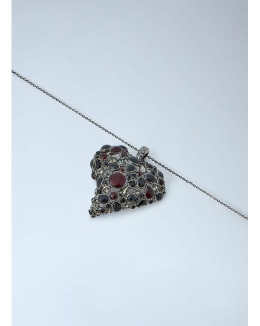 Saint Laurent Blue Favorite Heart Necklace Xs