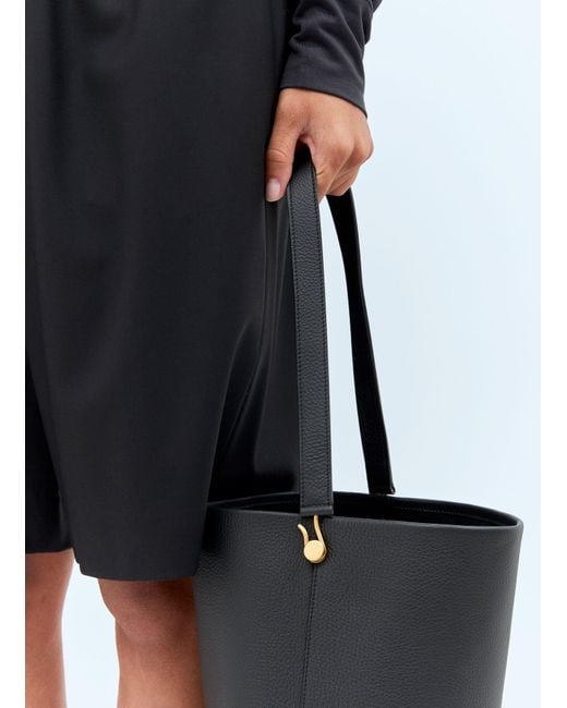 The Row Black Medium N/S Hook Tote Bag