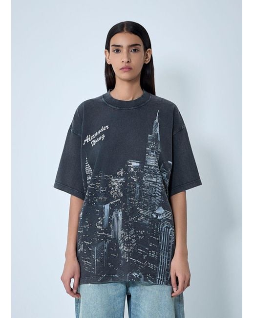Alexander Wang Blue Logo Motif T-Shirt