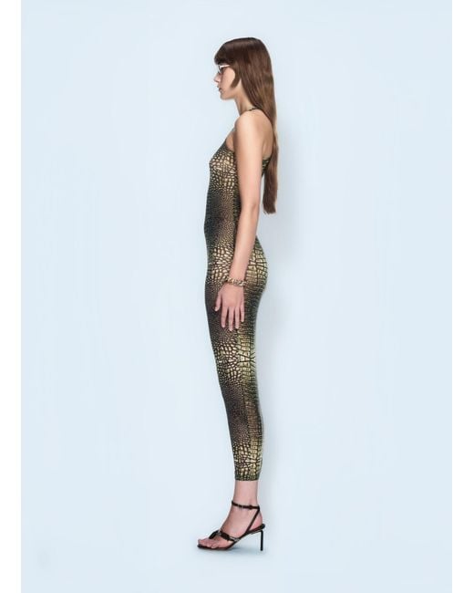 Off-White c/o Virgil Abloh Blue Off Crocodile Mesh Racer Dress