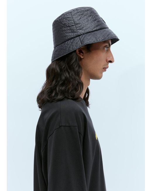 Moncler Black Logo Patch Bucket Hat for men