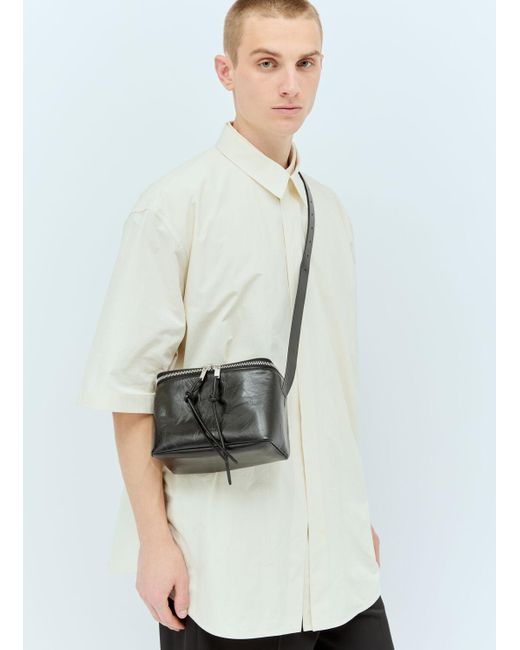 Jil Sander White Leather Camera Crossbody Bag for men