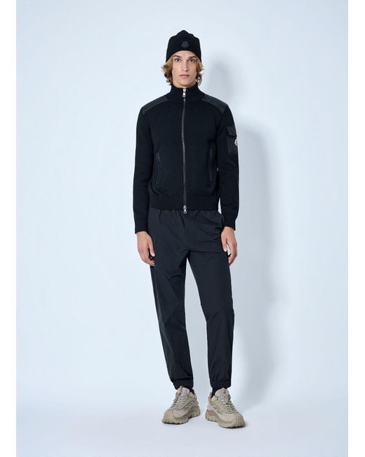 Moncler Blue Zip-Up High-Neck Sweater for men