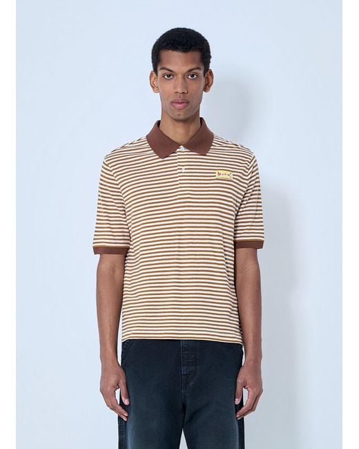 Marni Blue Striped Polo Shirt for men