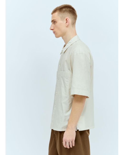 Lemaire White Short Sleeve Pyjama Shirt for men