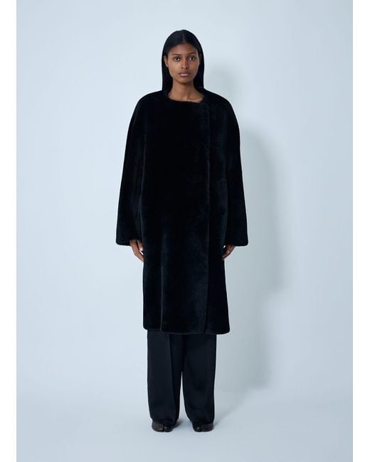 Totême  Blue Shearling Coat