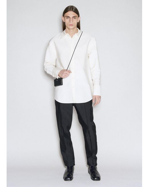 Saint Laurent White Faille Overshirt for men