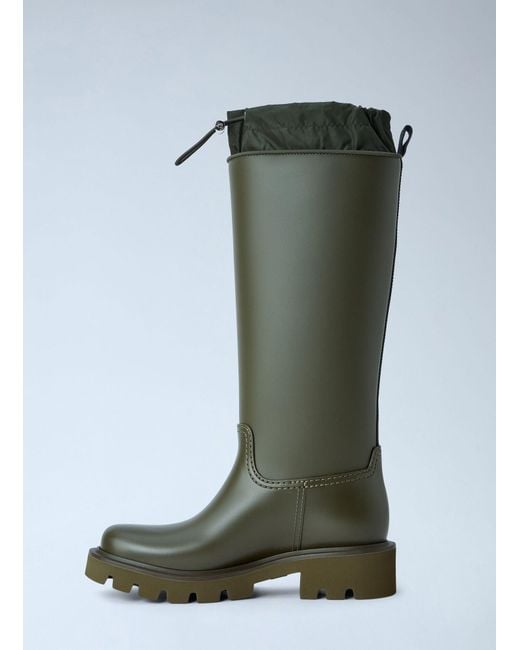 Moncler Green Kickstream High Rain Boots