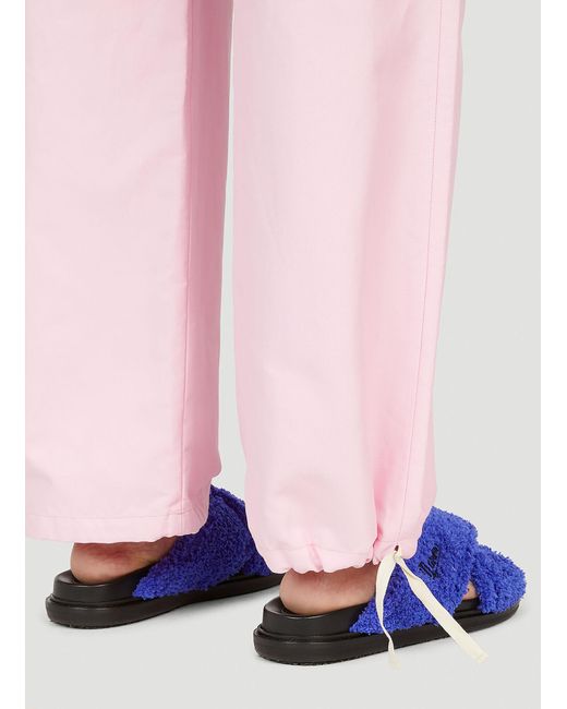 Marni Pink Technical Linen Drawstring Pants