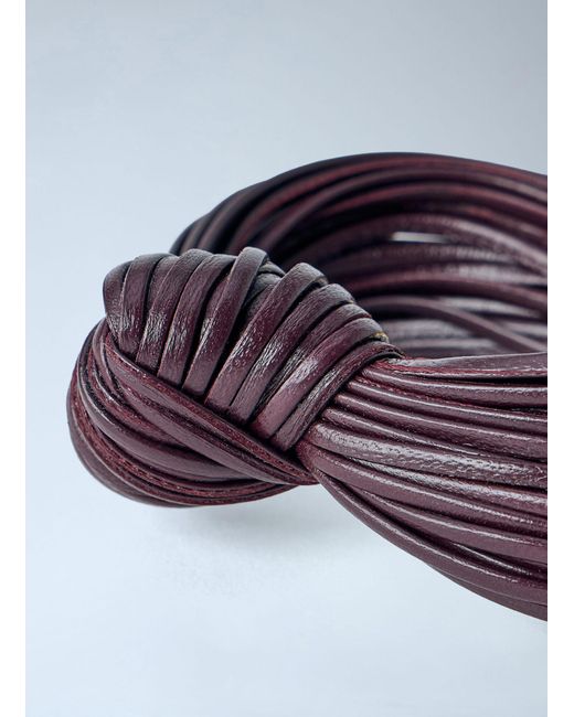 Bottega Veneta Blue Interwoven Leather Bracelet With-Tone Clasp