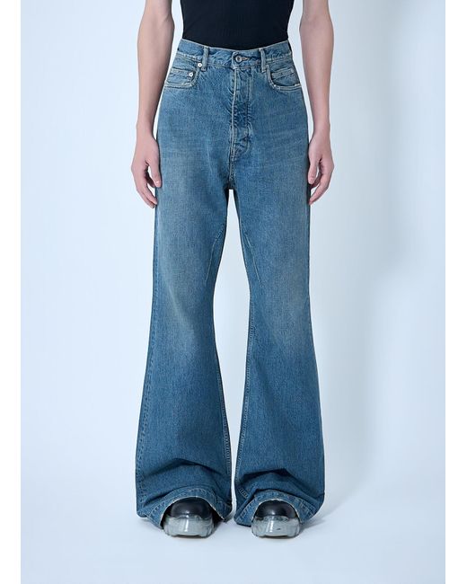 Rick Owens Blue Drkshdw Denim Bolan Bootcut Pants for men