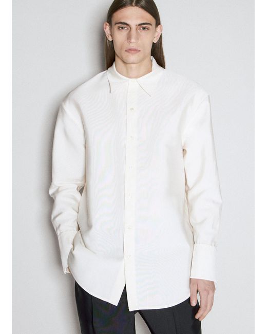 Saint Laurent White Faille Overshirt for men