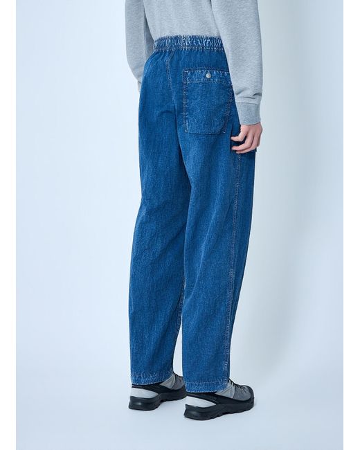 Stone Island Blue Elasticated Denim Cargo Trousers for men