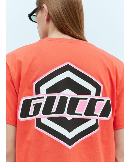 Gucci Red Logo Emblems T-shirt for men