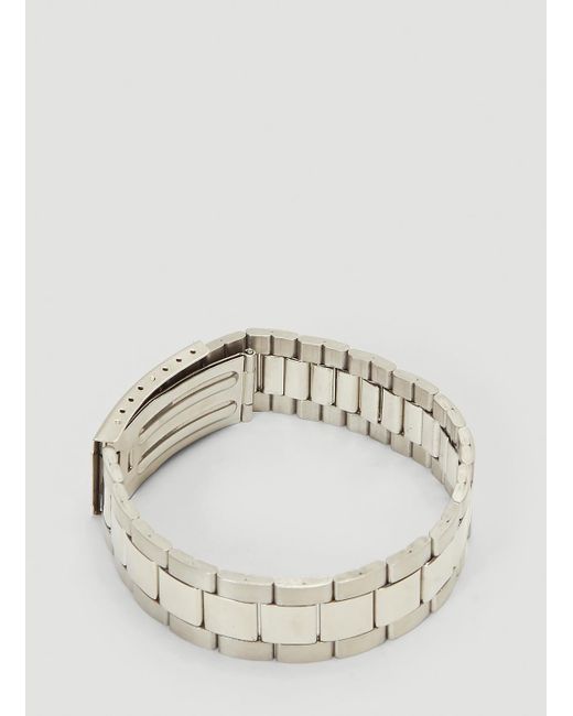 Maison Margiela Watch Strap Silver Bracelet in Metallic for Maison Margiela Watch Strap Silver Bracelet in Metallic for