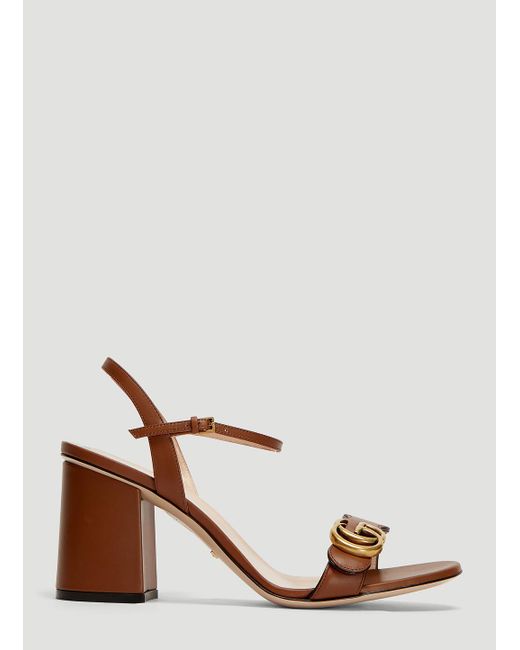 Gucci GG 75 Marmont Sandals In Brown